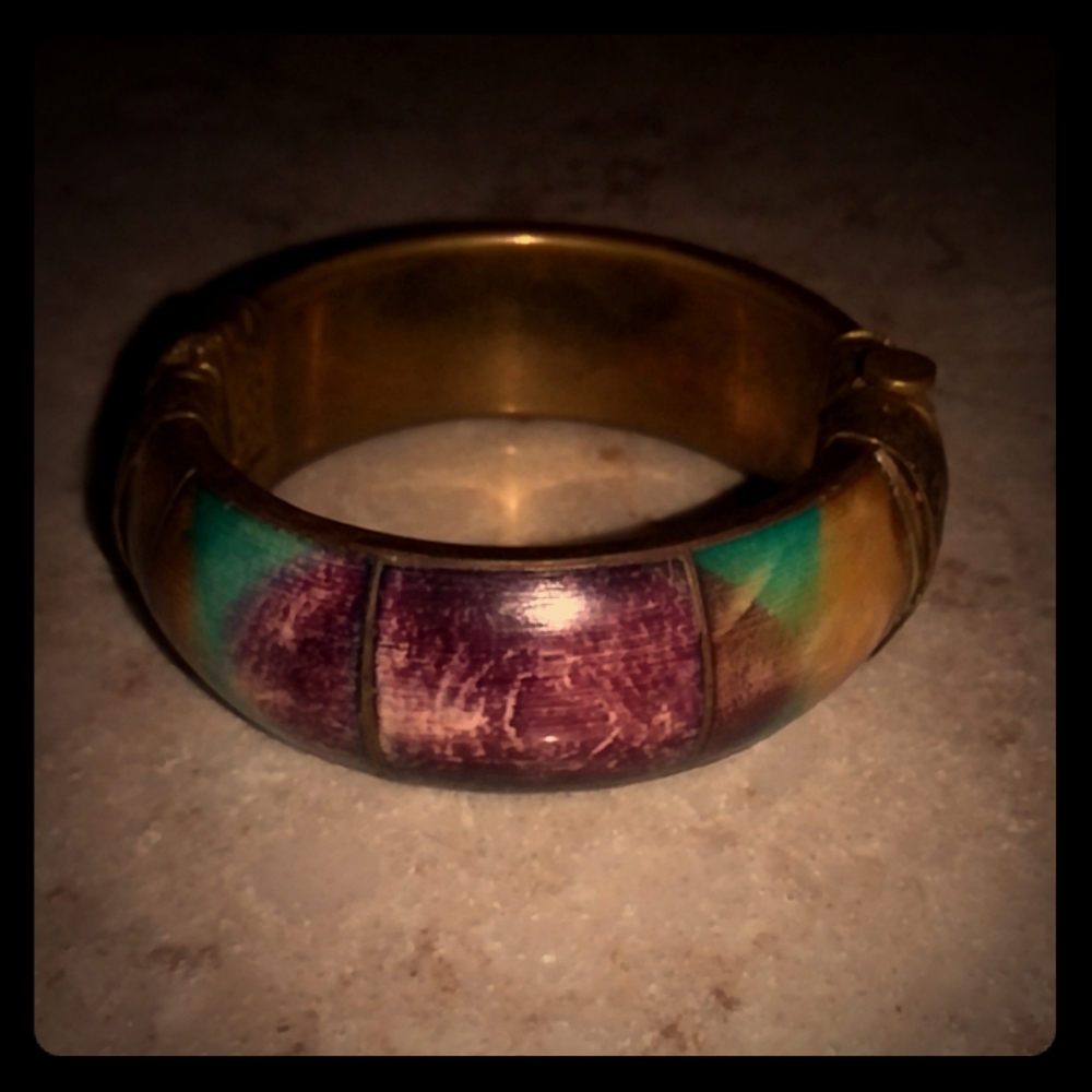 Vintage Antique Metal Cuff Pin Closure Bracelet
